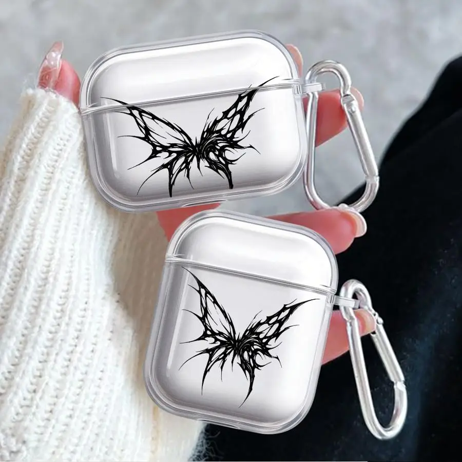 Case For Airpods 1 3 4 Pro2 Pro3 Pro 2 Clear Earphone Cases Cover Cool Cross Pattern