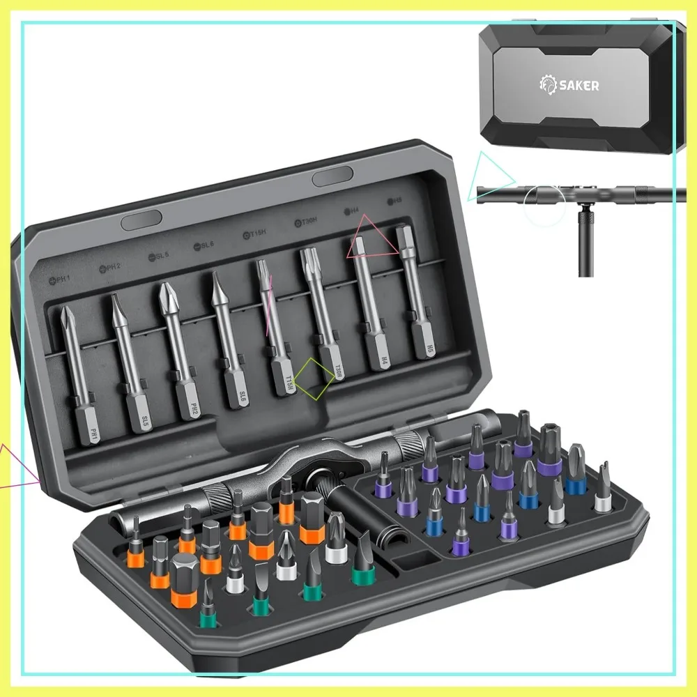 

42-in-1 Magnetic Ratchet Screwdriver Set, Portable Tool Kit for Furniture, Computer, Bicycle & DIY Projects