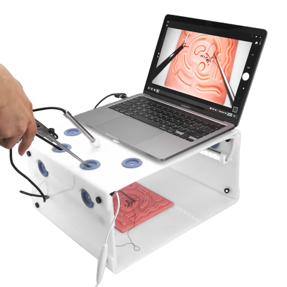 Laparoscopic Simulator Box Training Set Square Type, Laparoscopy Trainer With HD Laparoscope Camera, 11 Modules & 4 Instruments