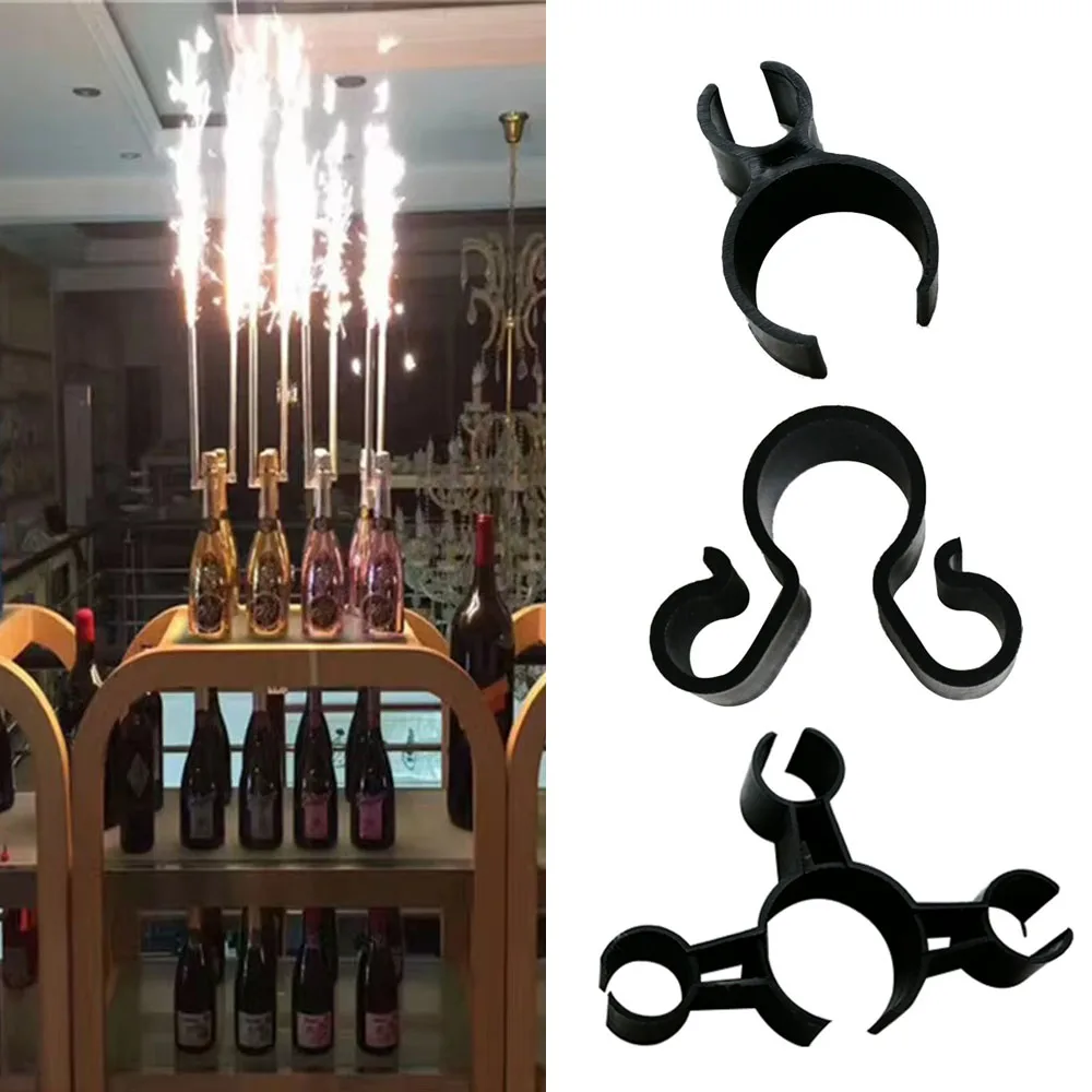 

10PCS Ice Fountain Champagne Bottle Clip Birthday Candle Sparkler Ice Fountain Plastic Clip Holder Night Club Cake Party Wedding