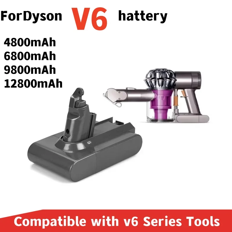 for Dyson V6 DC58 DC59 DC61 DC62 DC74 SV07 SV03 SV09 Vacuum Cleaner Battery For Dyson dc62 battery 12800mAh 21.6V Li-ion Battery