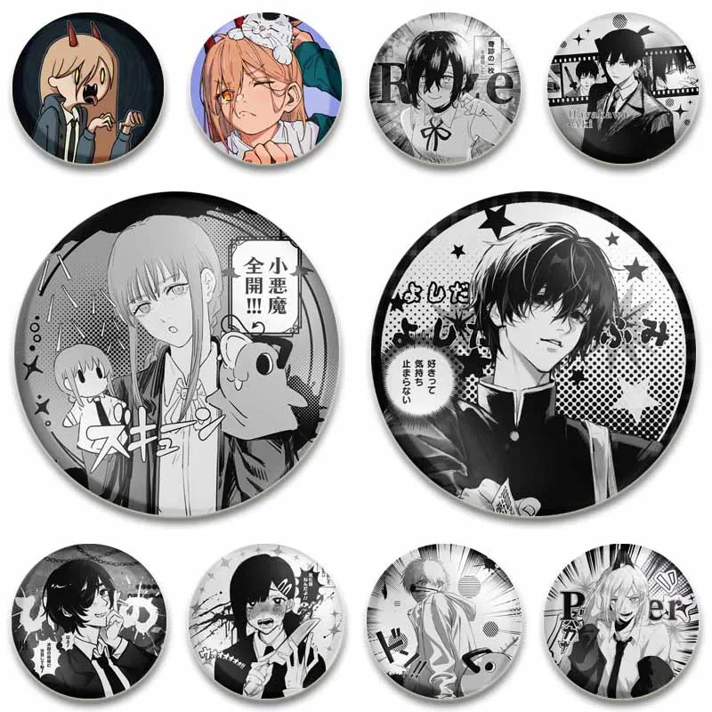 

Horror Anime Soft Button Pins Makima Power Icons Brooch Cartoon Cosplay Badge Backpack Clothing Jewelry Accessories