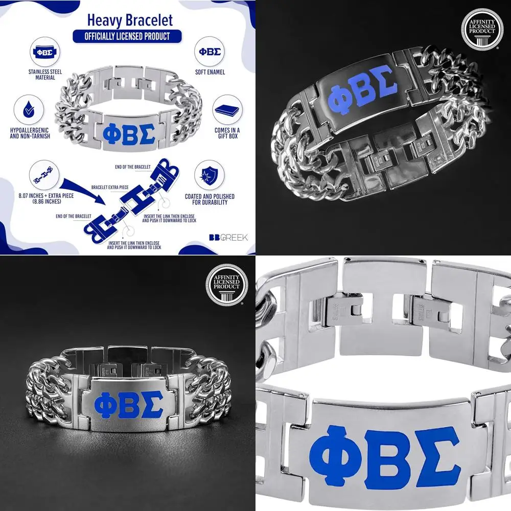 

Аутентичный браслет Phi Beta Sigma — официальные греческие украшения — жирные надписи