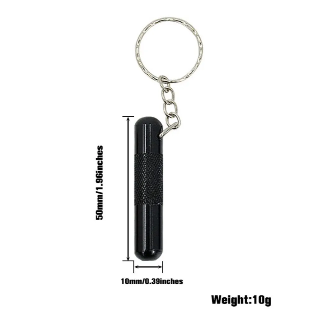 Keychain Snuff Pipe Portable Aluminum Alloy Mini Smoking Pipe Washable Reusable Small Pipe Pocket Travel Smoking Accessories view 3