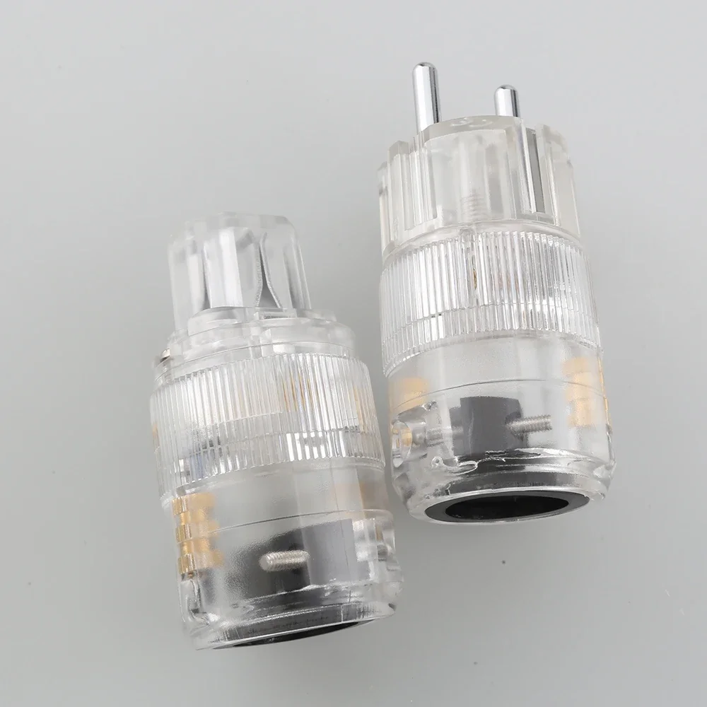 ใหม่ Audiocrast TE TC โรเดียมชุบเสียงเกรด Schuko Power Connector ปลั๊กไฟ AC ปลั๊กไฟหญิงโรเดียมชุบ