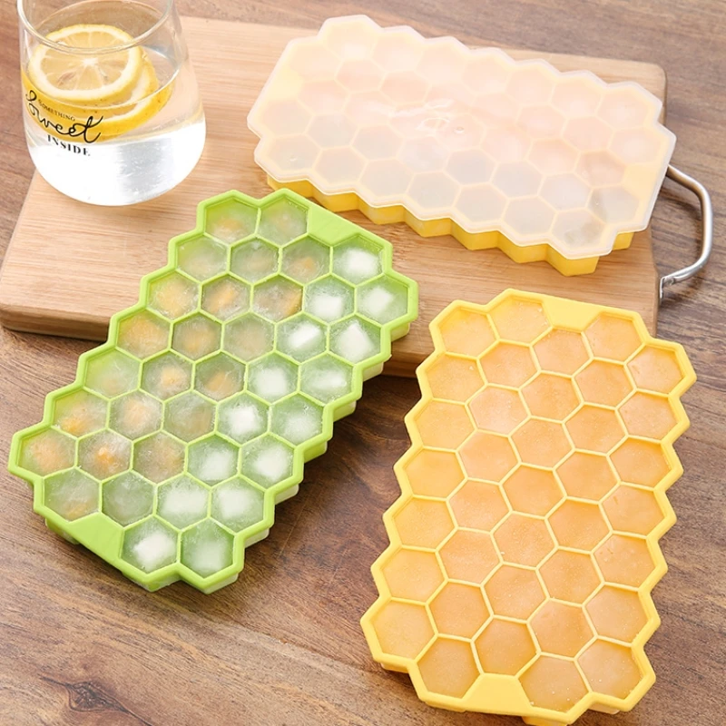 

Food Grade 37 Compartment Silicone Ice Cube Tray with Lid Silicone Molds Ice Cube Maker Popsicle Mould Home Kitchen Gadgets