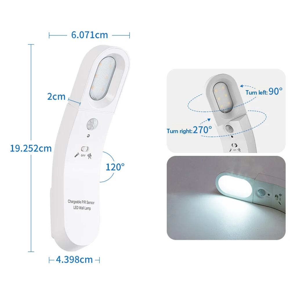 Lamp With Motion Sensor Built In USB Human body induction Rechargeable Battery Warm/Cold Lighting USB Night Light Sensor Light