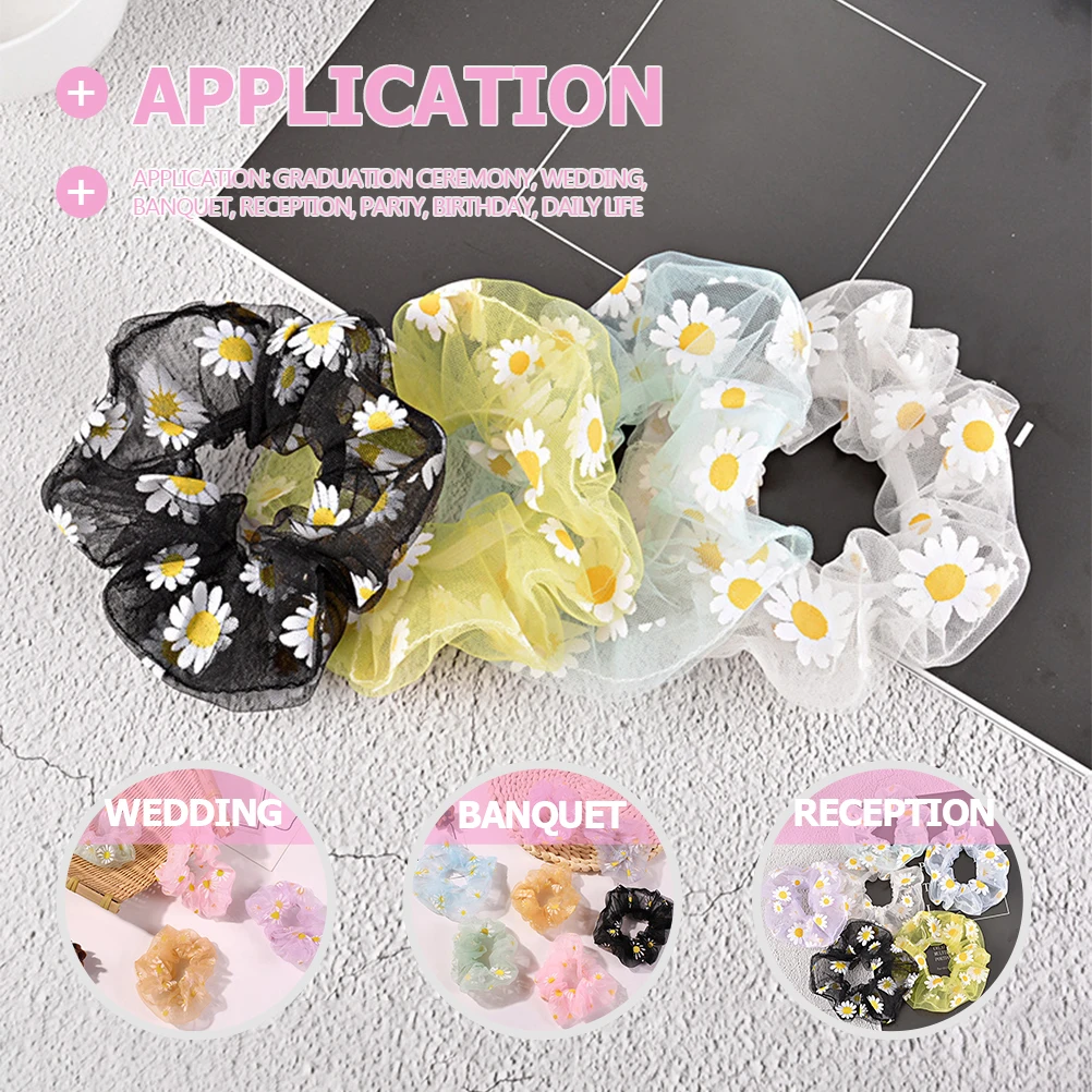 

15pcs Candy Color Flower Hair Accessories Elastic Hair Ropes Scrunchies Ponytail Holders For Women Girls Daily Party Wear