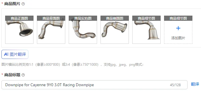 

Downpipe for Cayenne 9Y0 3.0T Racing Downpipe