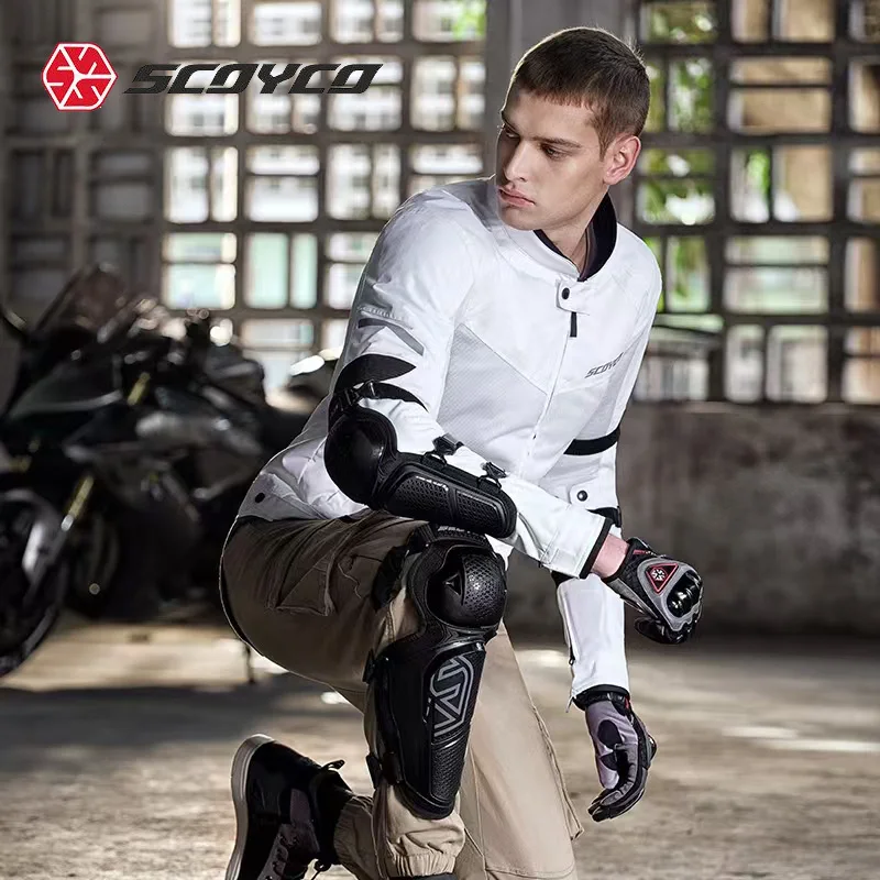 Nuevo SCOYCO Rider ciclismo motocicleta rodilleras coderas cuatro estaciones equipo de carreras de motocicletas para hombres equipo de protección Anti lucha