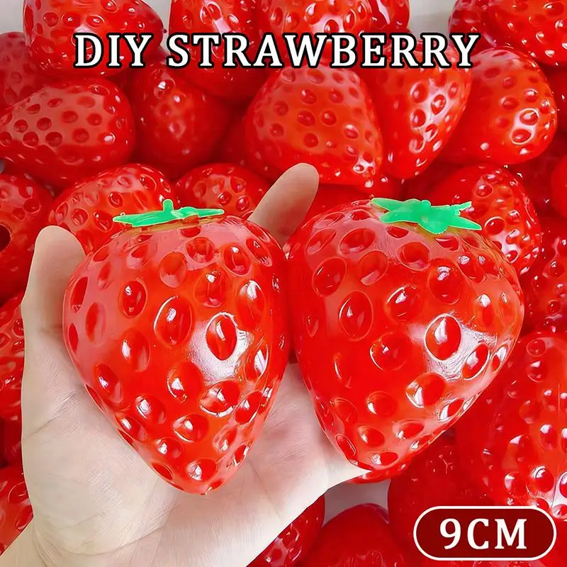1/3Pcs Cute Strawberry Shaped Empty Ball Shells Durable Plastic for DIY Stress Relief Ball Making Hobby Craft Use