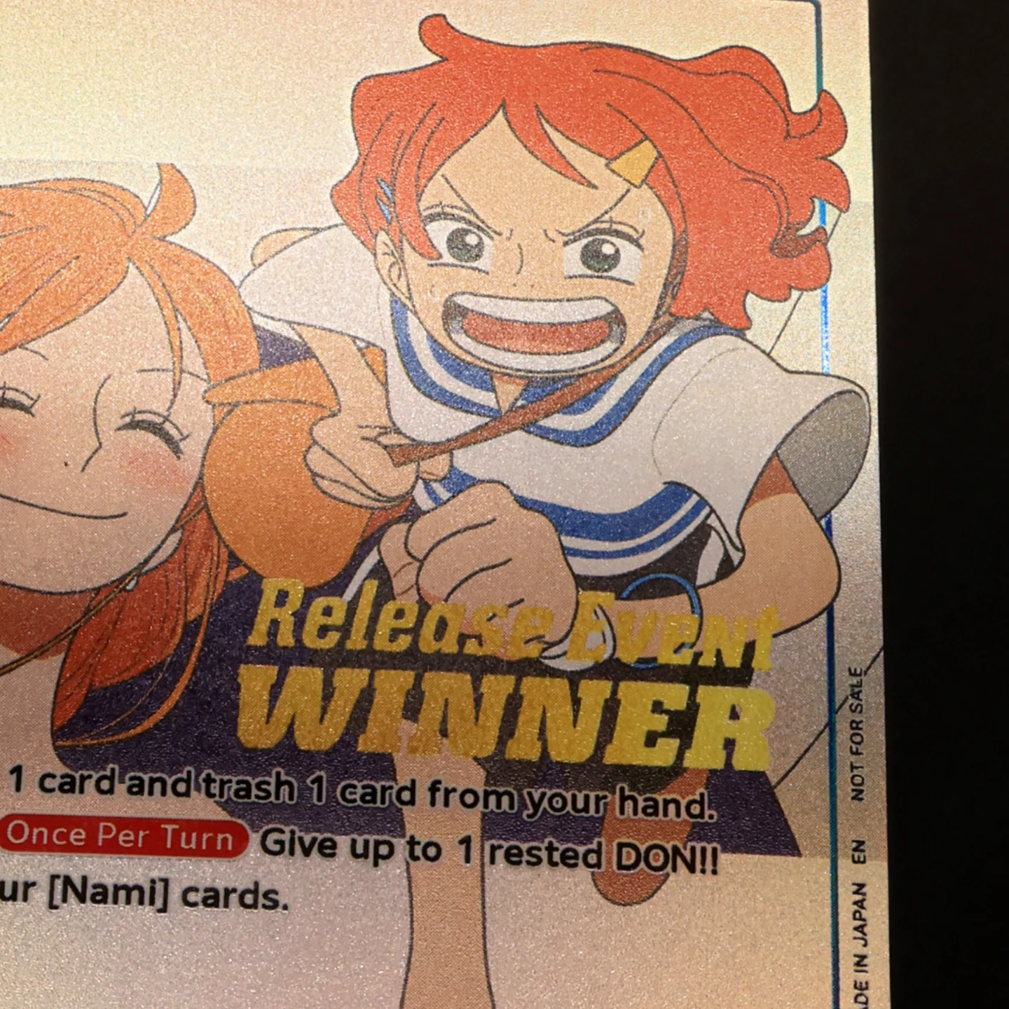 One Piece TCG OPCG English P-096 Girl Little Nami Promo Play Set 2 Cost Blue Nami Textured Foil Card Anime Collectible Cards view 5