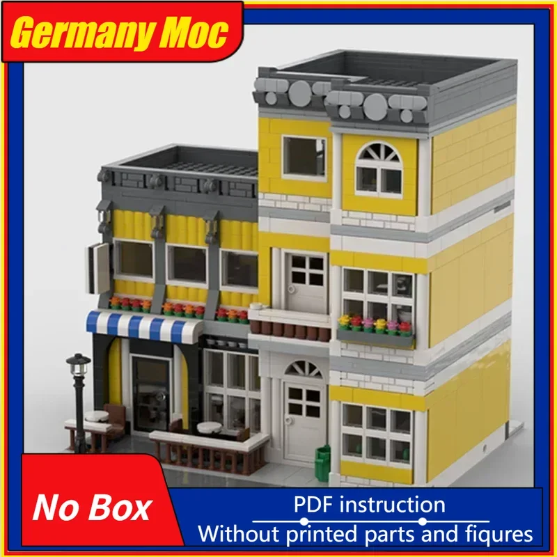 

Технические Moc Bricks City Street View Модель Street Cafe Модульные строительные блоки Подарки Игрушки для детей Наборы для самостоятельной сборки