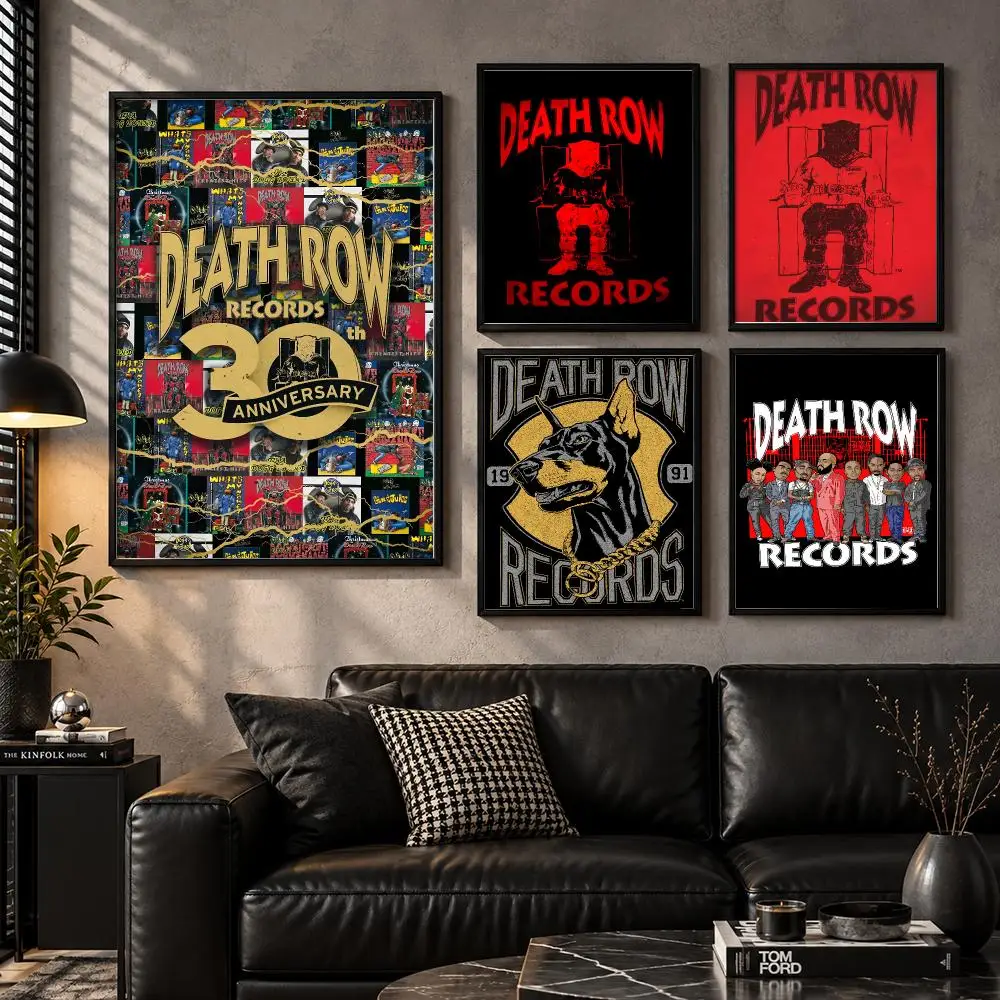 D-Death RowS Records Poster Modern Wall Art Sticker For Living Room Bedroom Bar Home Decor Mural Painting Decoration