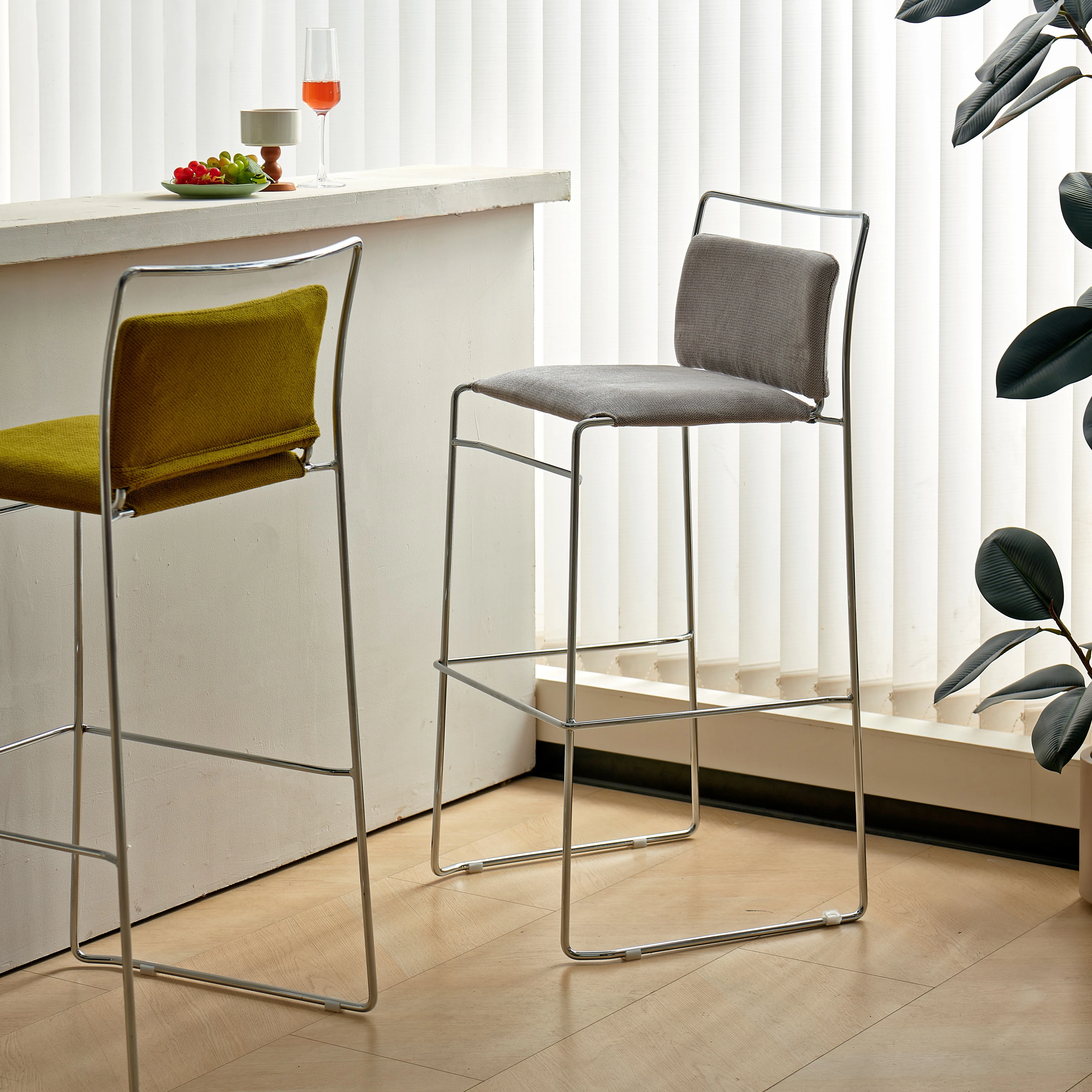 레트로 홈 하이 체어 디자이너 창의적 라이트 럭셔리 바 스툴 소형 아파트 등받이 아일랜드 체어