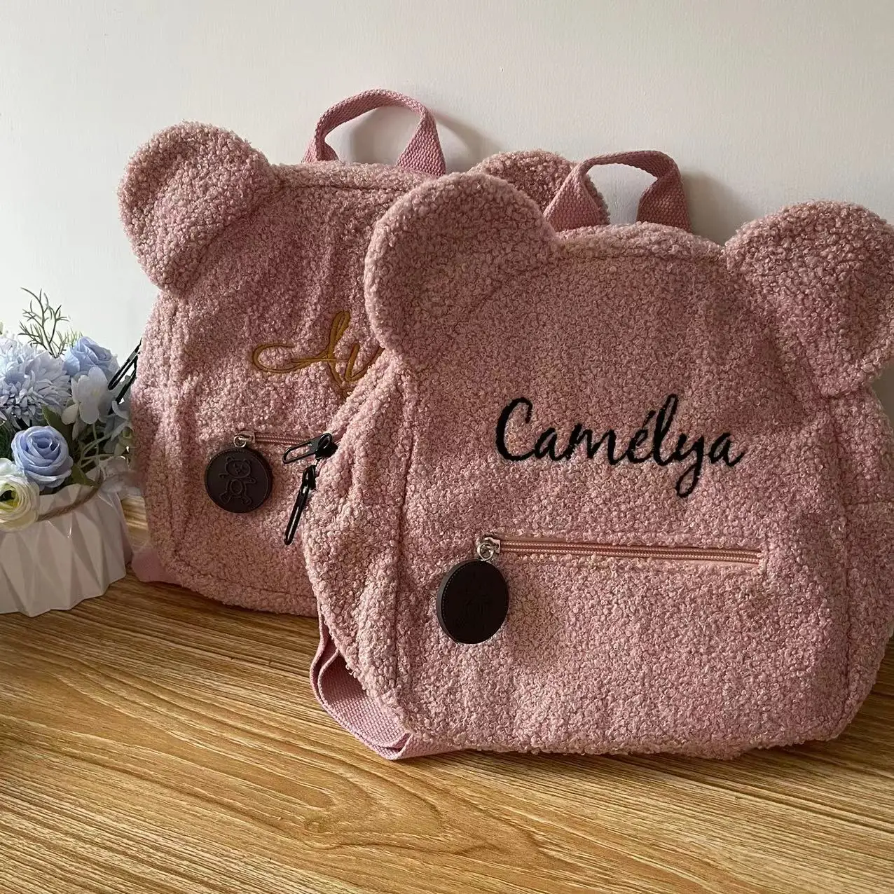 Personalized Embroidered Toddler Backpack Custom Name Bear Bag Brithday Gift for Kids Boys Girls Lady Pattern Shoulder Backpack