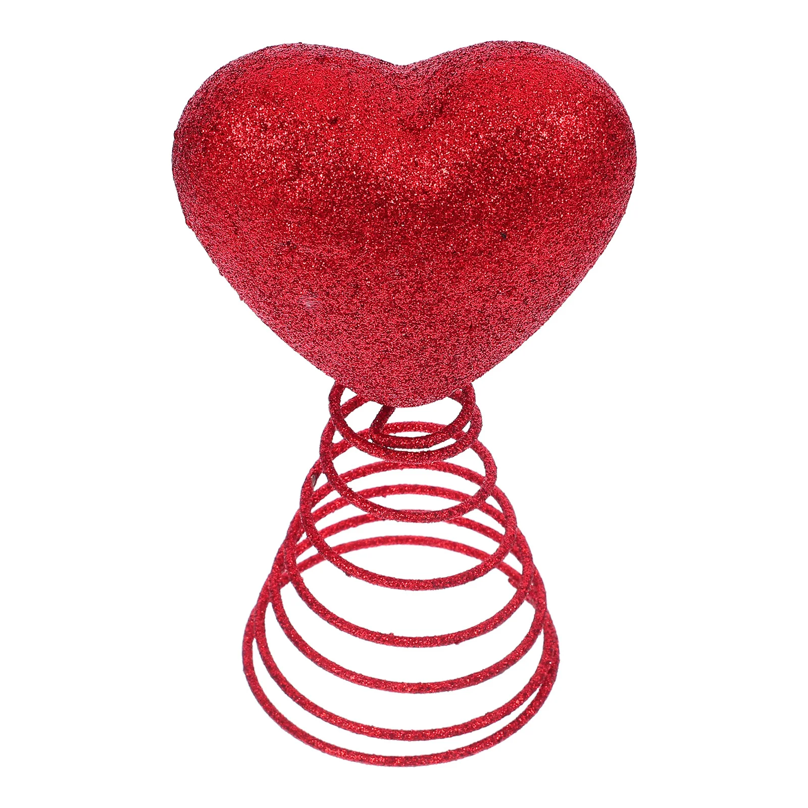 

Glitter Red Heart Tree Top Ornament Valentine's Day Wedding Supplies Romantic Decor Valentine's Day Tree Decoration