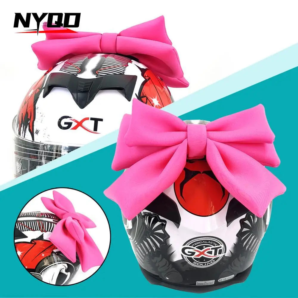 Universal Helmet Bow Women Polyester Satin Ribbon Bow Helmet Decoration Motorcycle Helmet Accessories with Quick Release Socket