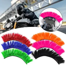 Helmet Wig Vibrant Color Helmet Decor Wig Detachable High Temperature Silk Bright Color Helmet Mohawk Cycling Riding Supplies