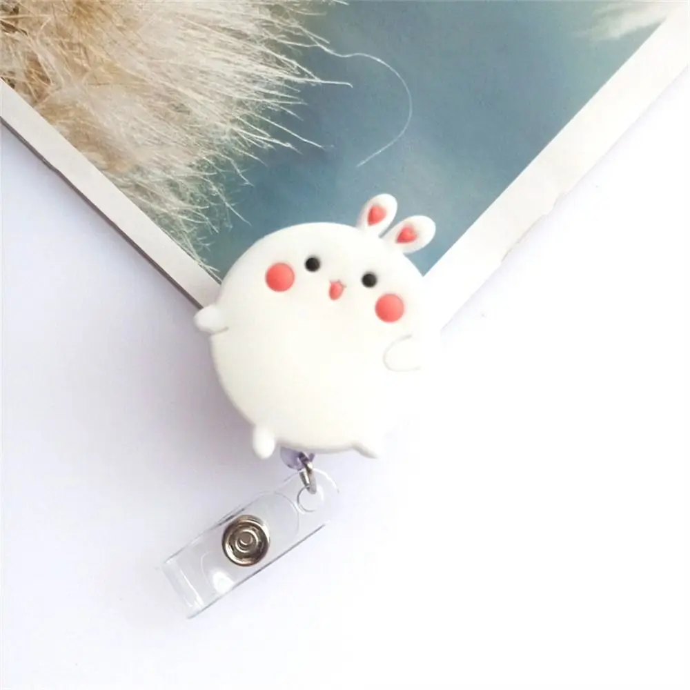 Cute Students Work Card Clip Bear Panda Keys Lanyard ID Card Clips Retractable Badge Reel Name Card Holder Nurse Badge Holder