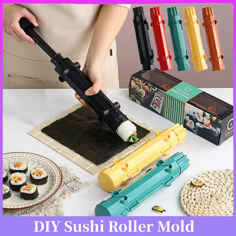 Sushi Roller Mold Cylindrical Diy Sushi Making Kit Machine Kitchen Sushi Tool for Easy Sushi Cooking Rolls Beginner Sushi Kit