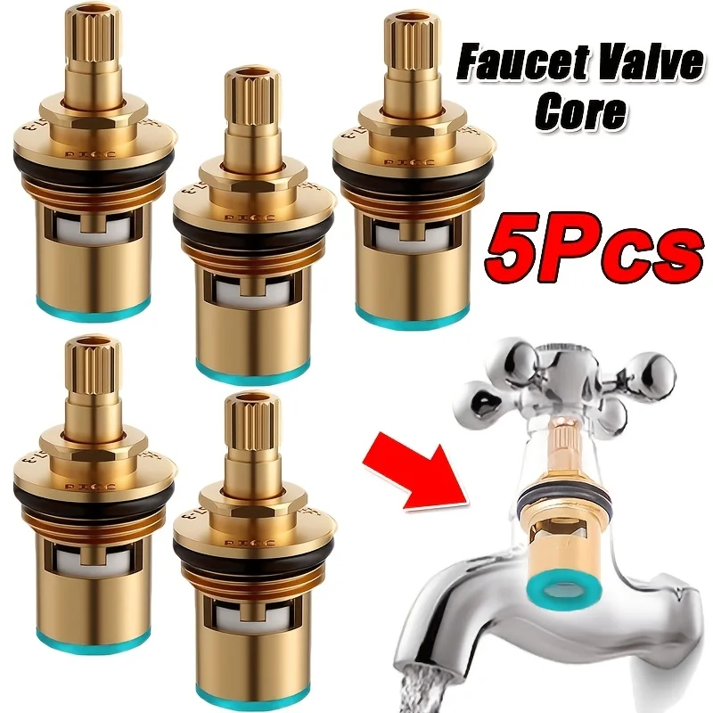 Copper Faucet Repair Spool Valve Brass Hot And Cold Ceramic Spool Faucet Valves Replacement Sink Faucet Valve Stem with Threaded