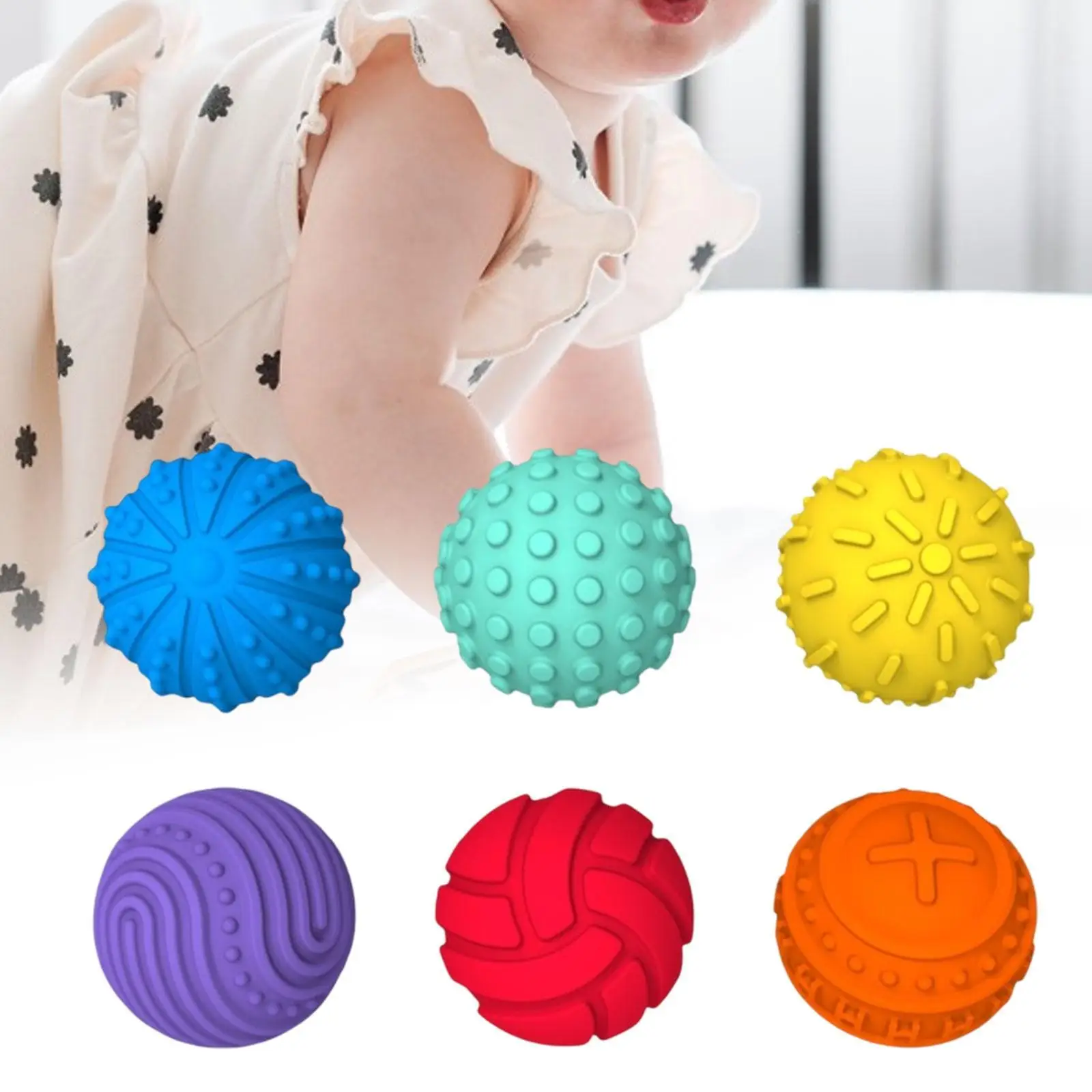 6x Sensory Toys Supply for Travel Airplane Calm Down Development Silicone Sensory Balls Set for Party Favors Teens Holiday Gifts