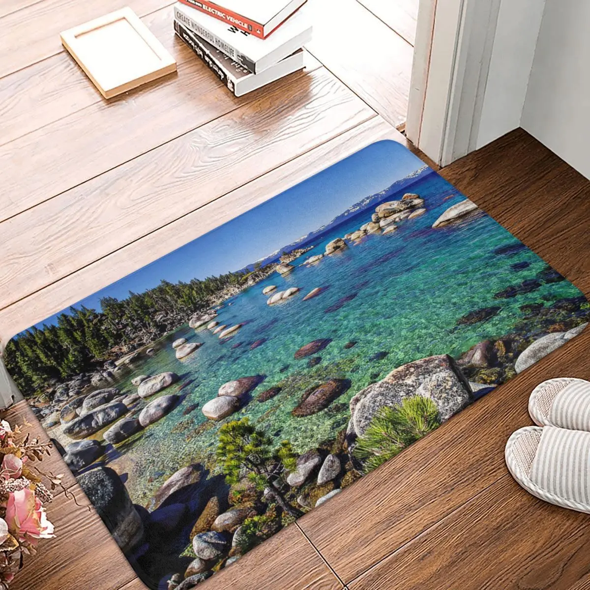 

Водонепроницаемая накидка Lake Tahoe, коврик для ног, коврик для ванной, нескользящий коврик для туалета, балкона, Прочный моющийся коврик