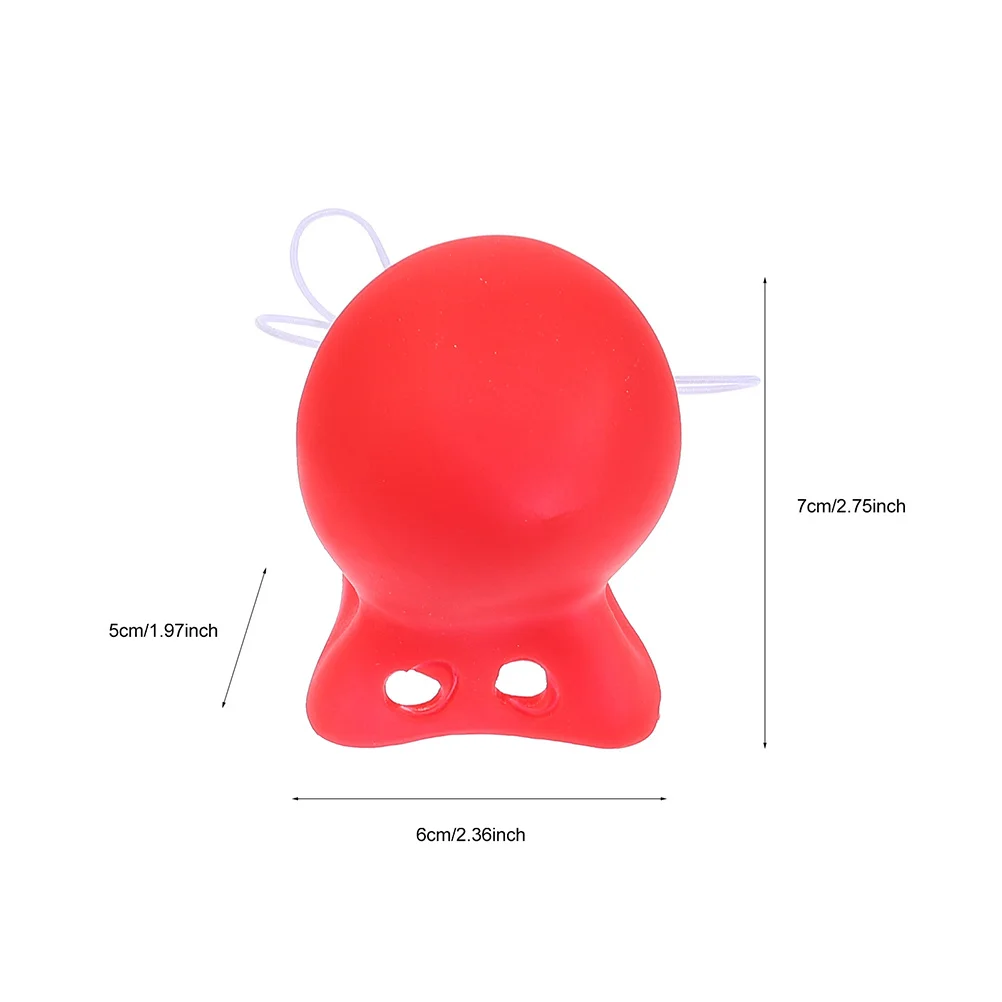 5Pcs Red Clown Nose Props Funny Halloween Cosplay Party Costume Accessory Carnival Clown Nose Party Costume Decorative Circus