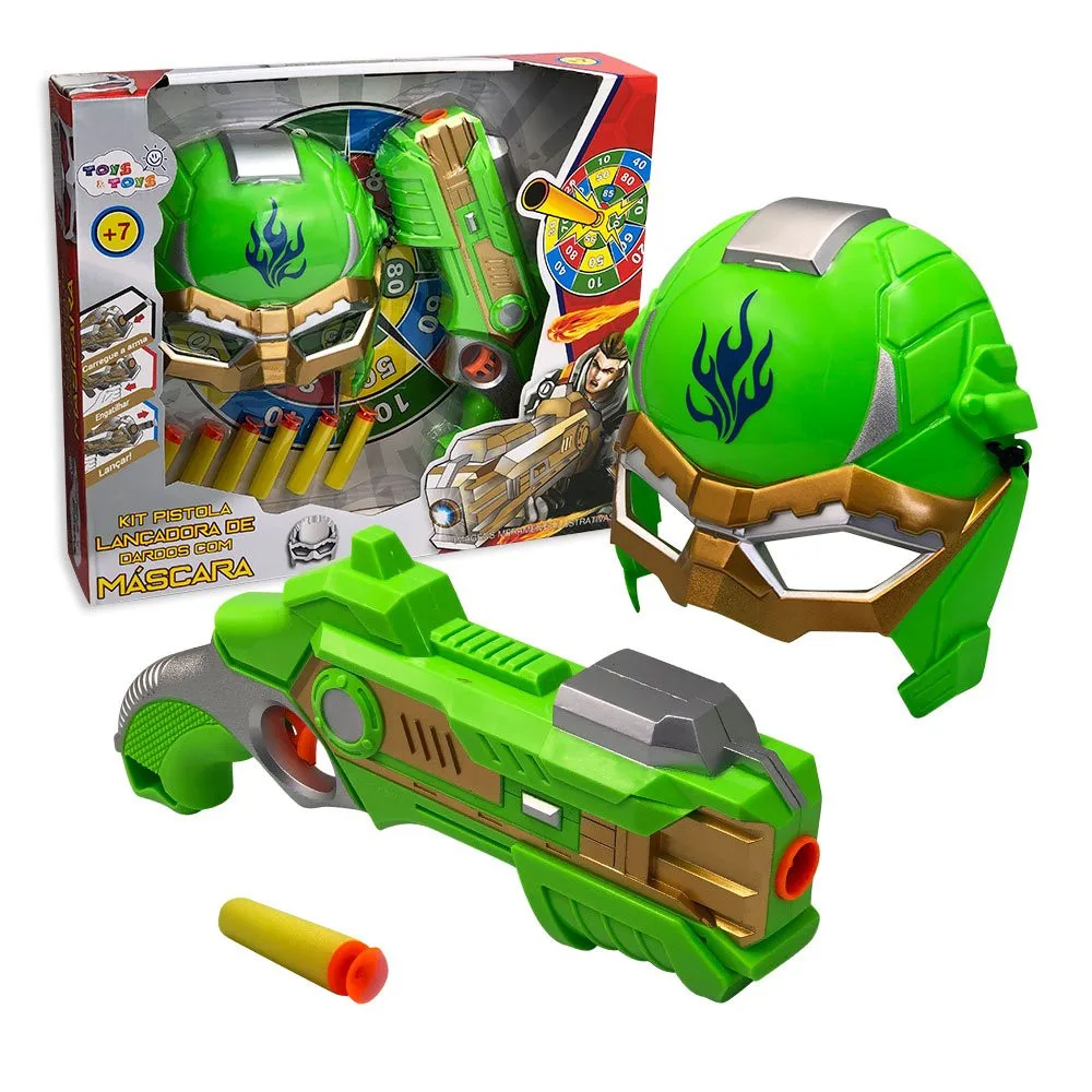 Darts Launcher Pistol Kit with Green Mask