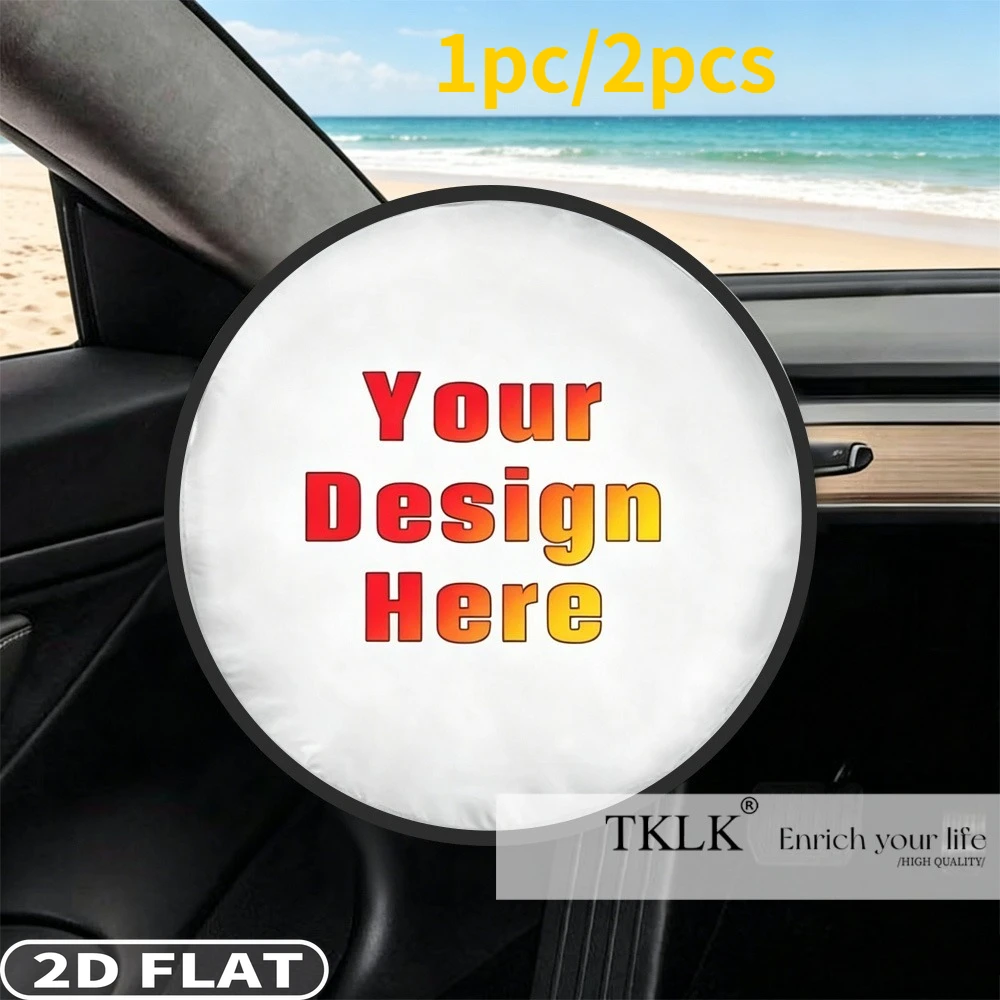 Custom 1pc 2D FLAT Steering Wheel Cover with Your Image, Any Design for Your Interior Car Steering Wheel Sun Shade Cover