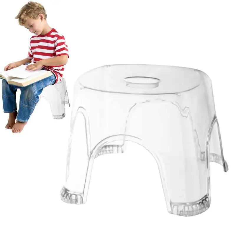 

Corner Stool Chair Foot Rest Lightweight Clear Portable Shower Bench Bathroom Stool Shower Stool Toddler Boys Girls Kids