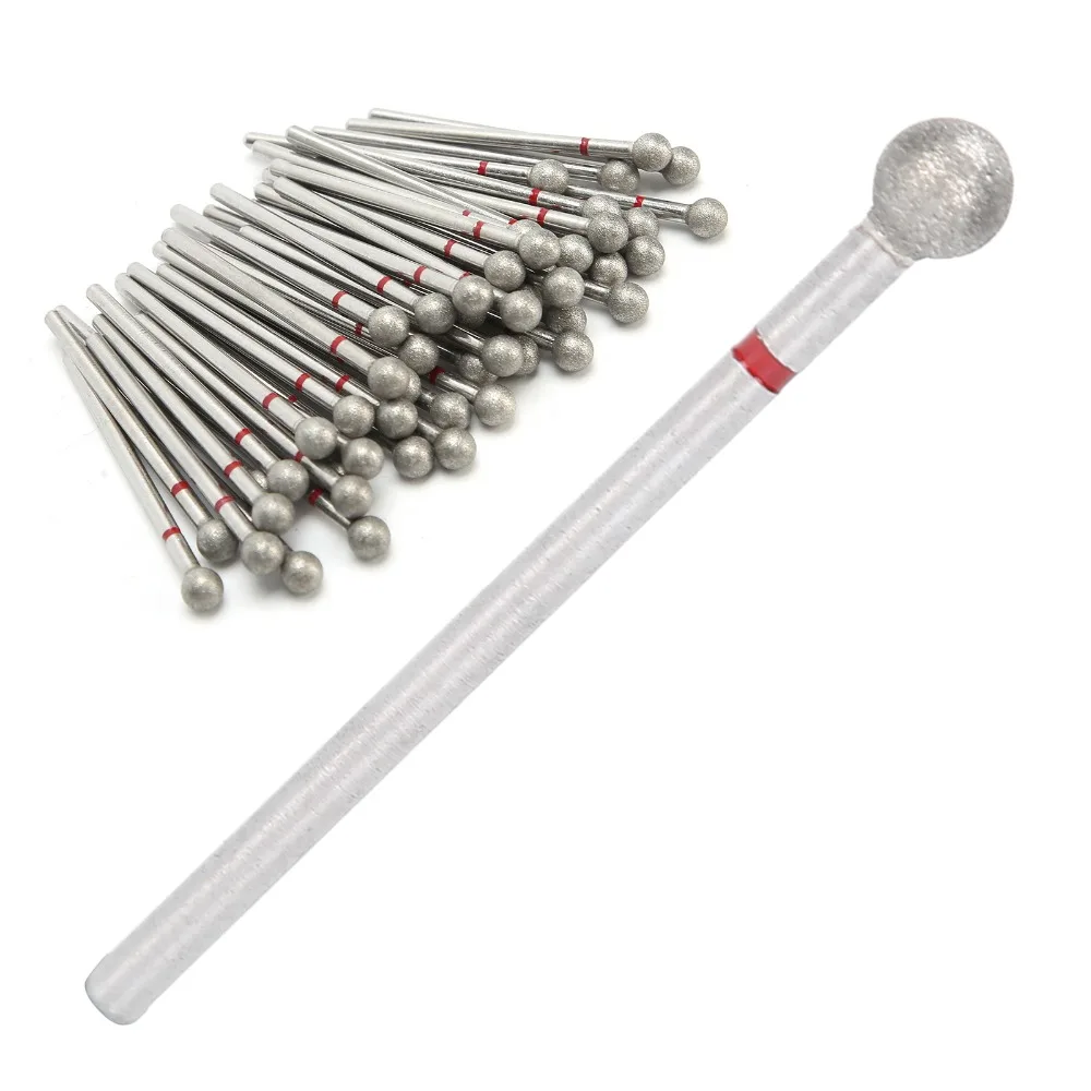 50pcs Spherical Shape Nail Drill Bits 50pcs Dead Skin Removal Nail Polishing Heads 5mm Diameter Nail File Bits