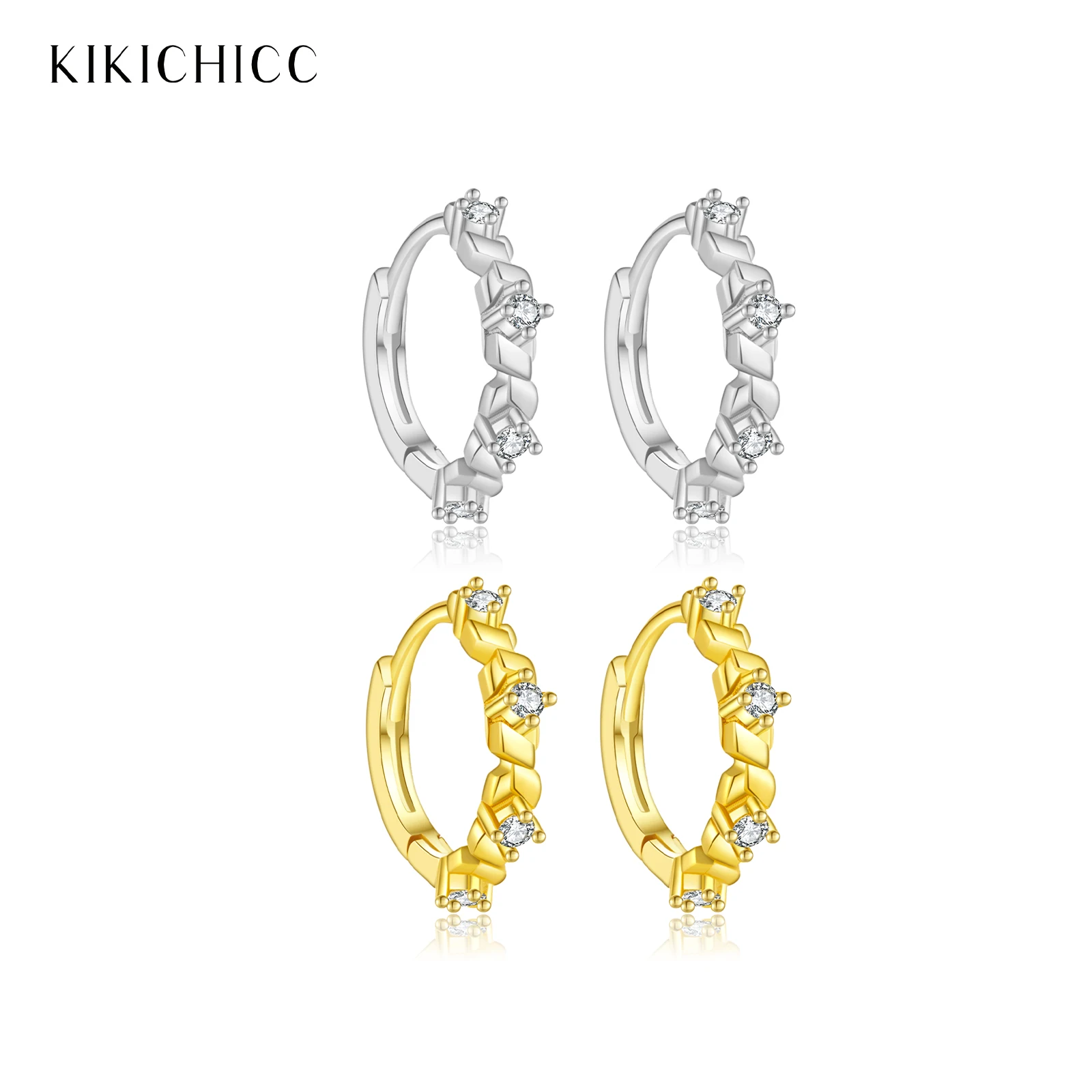KIKICHICC Women 925 Sterling Silver Irregular Climber CZ Zircon Hoop Earring Huggies 2025 Fashion Luxury Shiny Jewelry Gift