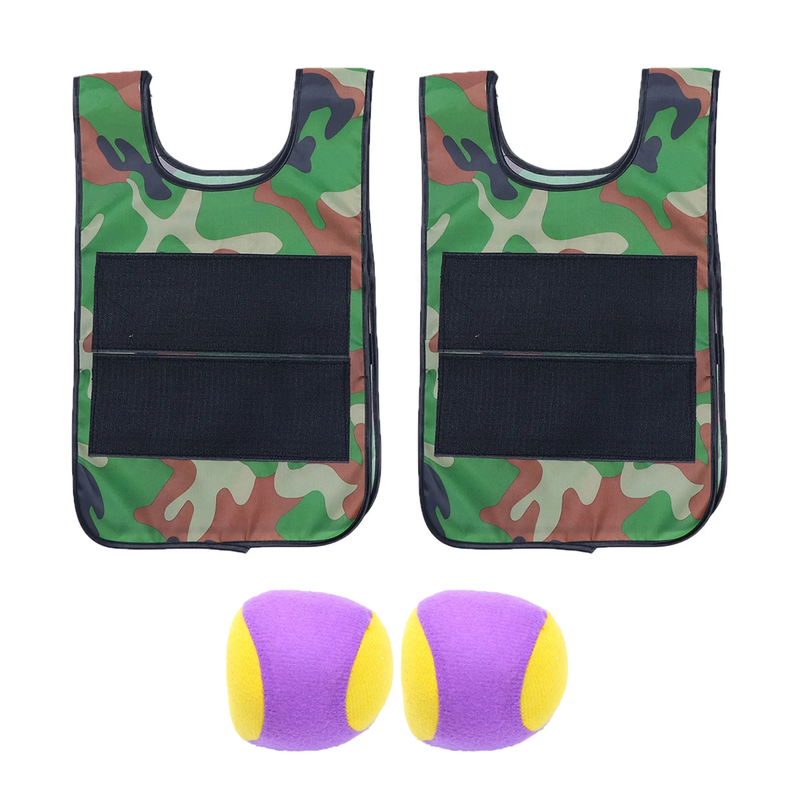 

2 Sets Sticky Ball Vests Camouflage Fabric Baseball Scoop Game Outdoor Props Comfortable Child Interaction Toy