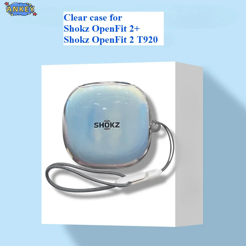 for Shokz OpenFit 2+ Case clear gradient Protective Transparent Clear TPU Covers Bluetooth Earphone Shell Headphone Portable