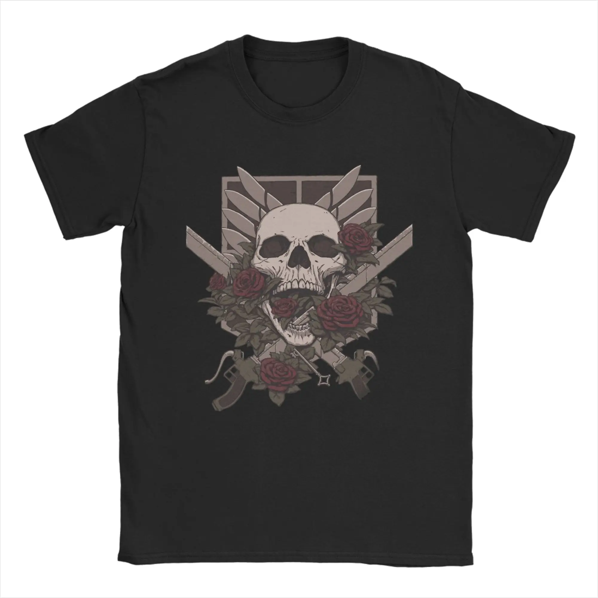 Funny Shingeki no Kyojin Symbol Attack on Titan T-Shirts for Men Crewneck Cotton T Shirt  Short Sleeve Tees Gift Idea Tops