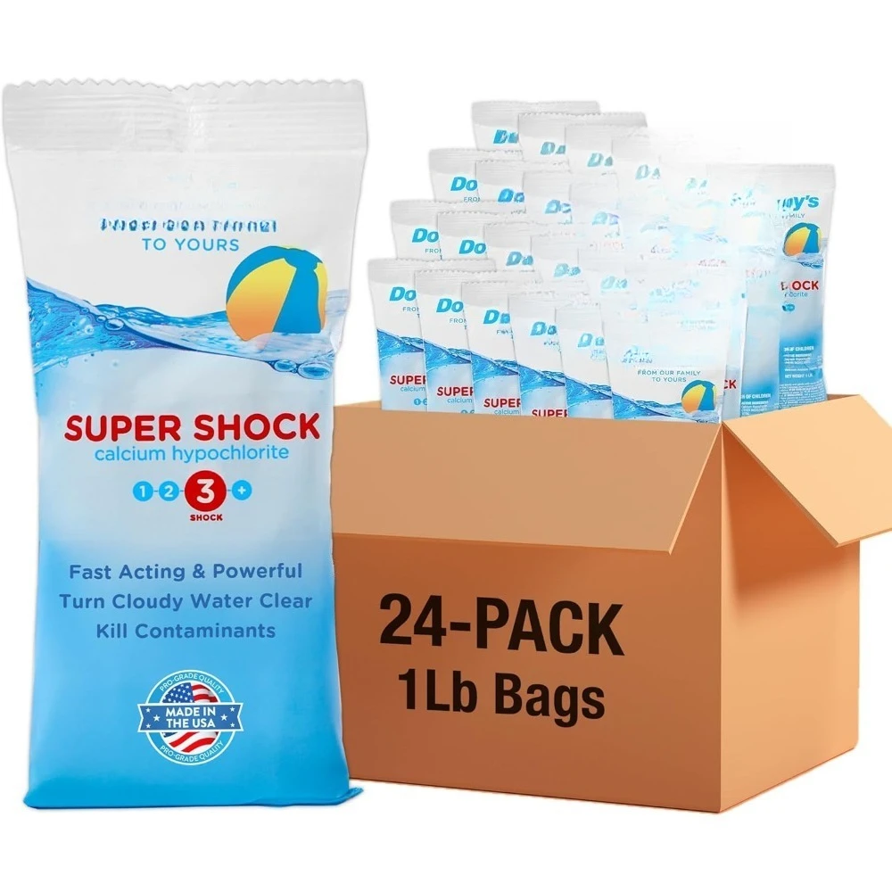 Alta calidad: choque de cloro de grado profesional Super Pool Shock, disolución rápida, choque de piscina granular Cal-Hypo de 68% de acción rápida