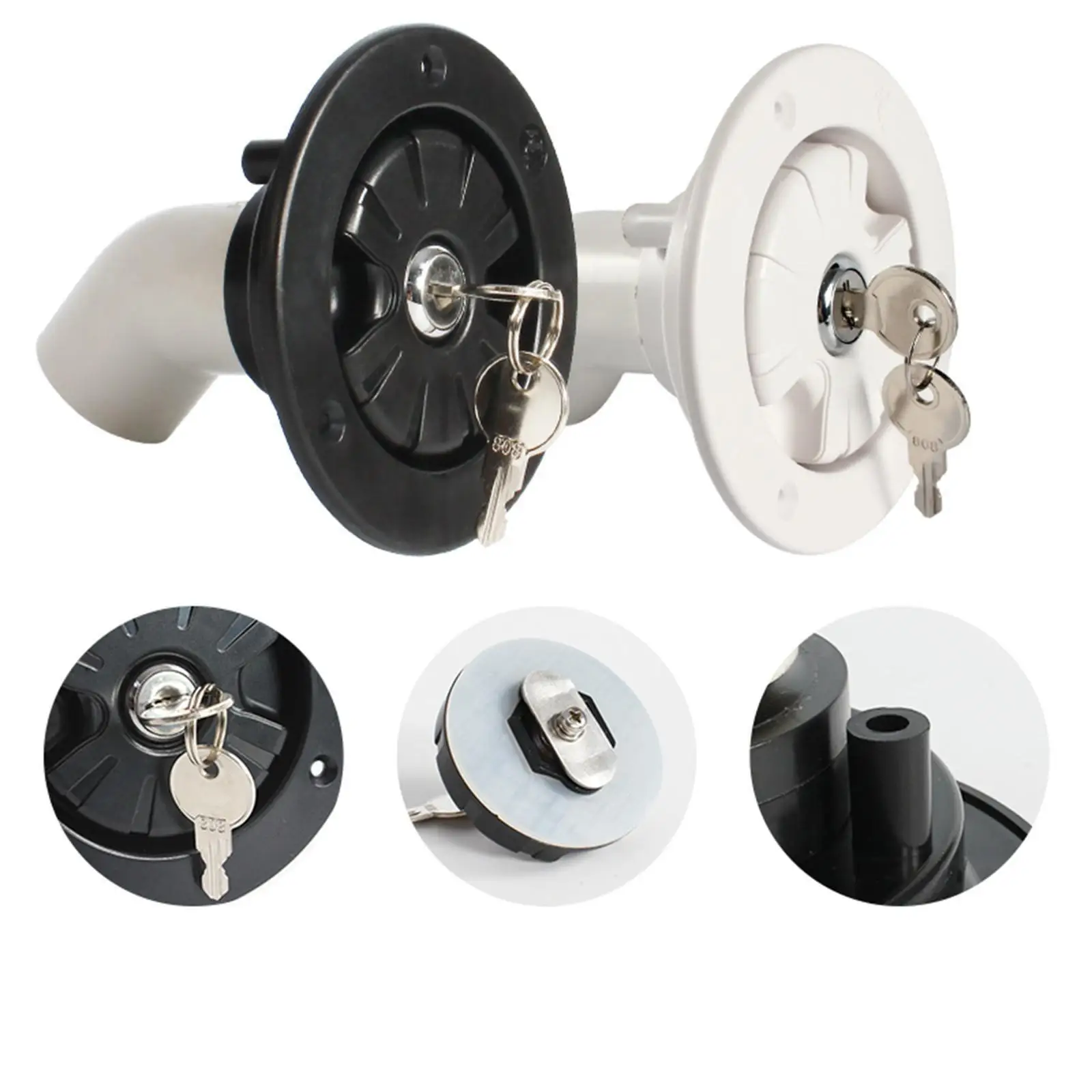 78 mm Wassereinlassfüller, robuste Füllluke für Wohnmobil, Anhänger, Boot, Wohnmobil, Weiß