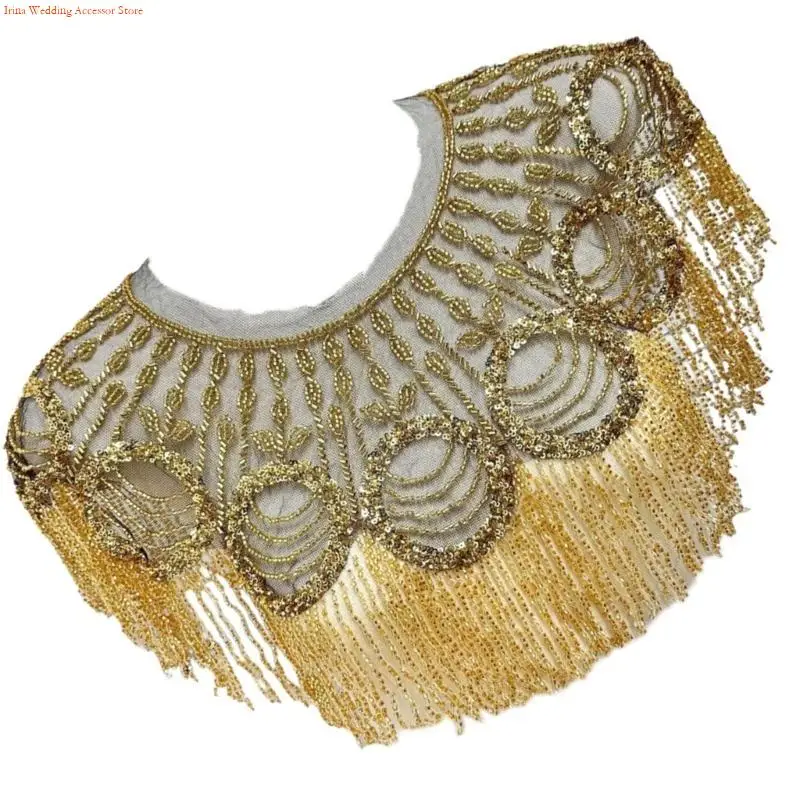 G92D ปักเลื่อมลูกปัดพู่ผ้าคลุม - Stole Wedding Shawl บทวิจารณ์และราคา