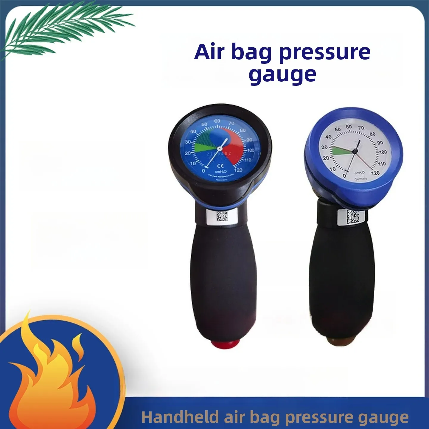 Handheld Cuff Pressure Gauge – Manual Bulb Inflator & Manometer for Endotracheal Tube Pressure Monitoring, 0-120 cmH₂O