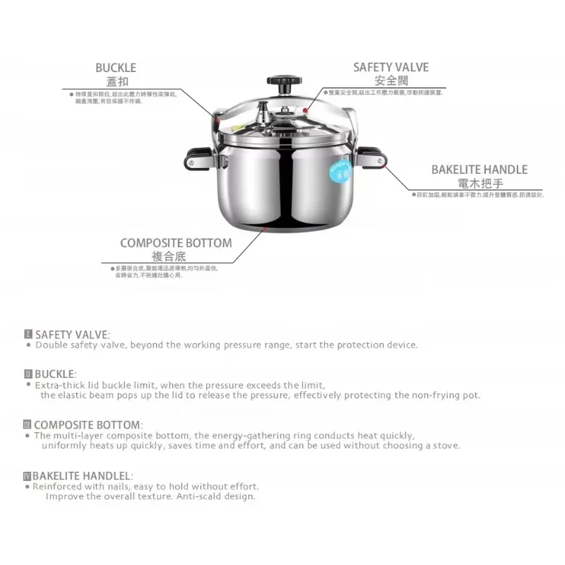 Stainless steel pressure cooker 8liters~50 liters gas and induction cooker