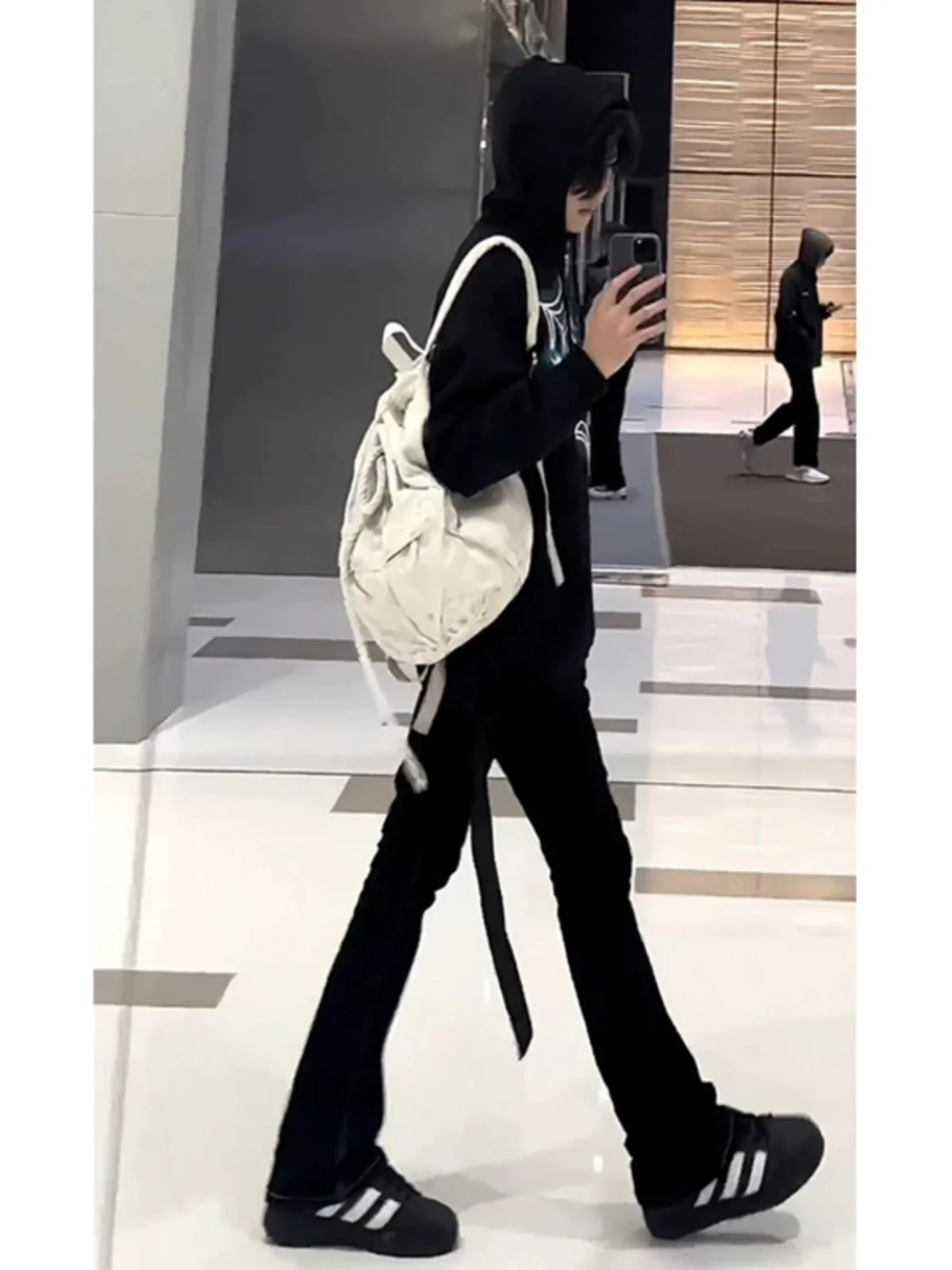 

American Vibe Style Men's Slim Fit Straight Leg Jeans Trendy Brand Fashionable High Street Black Denim Pants Youth