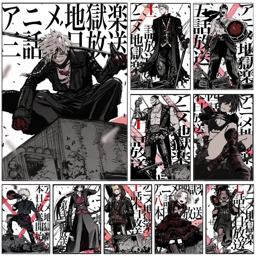 Classic Anime H-HellS ParadiseS Poster Self-adhesive Art Waterproof Paper Sticker Coffee House Bar Room Wall Decor