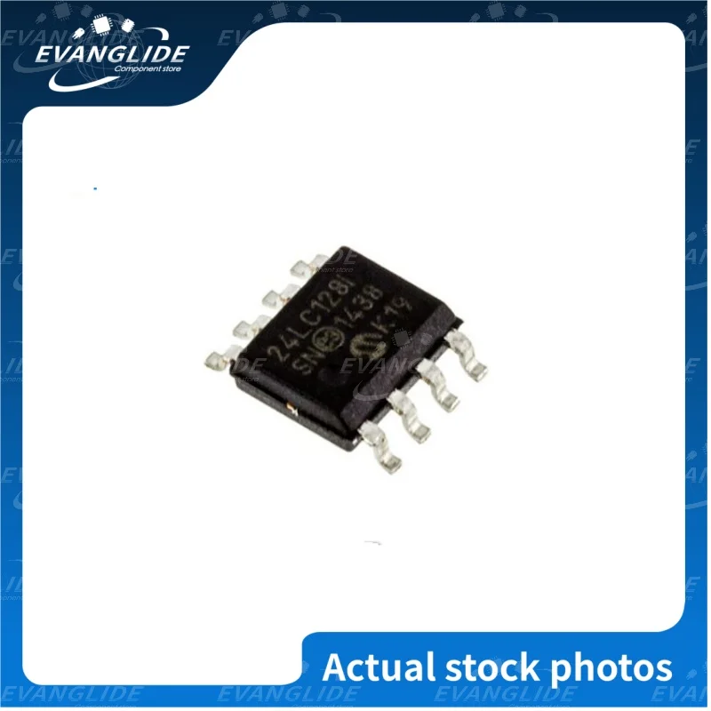 10 PSC/LOT 24LC128-I SN Orginal & New  Contactos:8; Memoria, Tipo:Soic; Tensión De Alimentación Mín:2.5V; Frecuencia:400Khz
