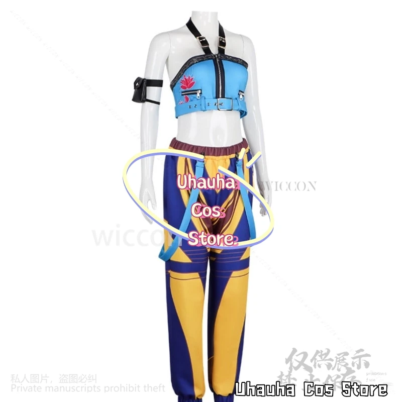 زوي Kpop فتاة مجموعة تأثيري أنيمي فيلم شيطان الغناء زي جيراي كي بنات الشرير Y2K الرسن عارية الذراعين توب هالوين تمويه