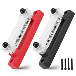 M6 Power Distribution Block Bus Bar 150A Buss Bar 12v Electrical bougerv Block 1/4 inch for Caravan Truck Boat Car Camper RV