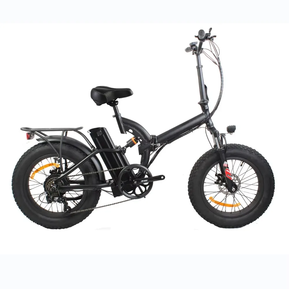 48v 500w 20 inch full suspension fat tire folding electric bicycle / foldable commute ebike / electric commute bike