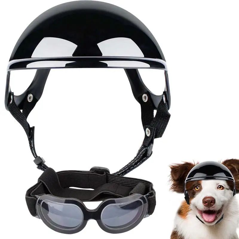 Adjustable Dog Sun Glasses Pet Head Gear With Goggles Sun Glasses For Driving Motorcycle Riding Dog Eye Protection For Walking