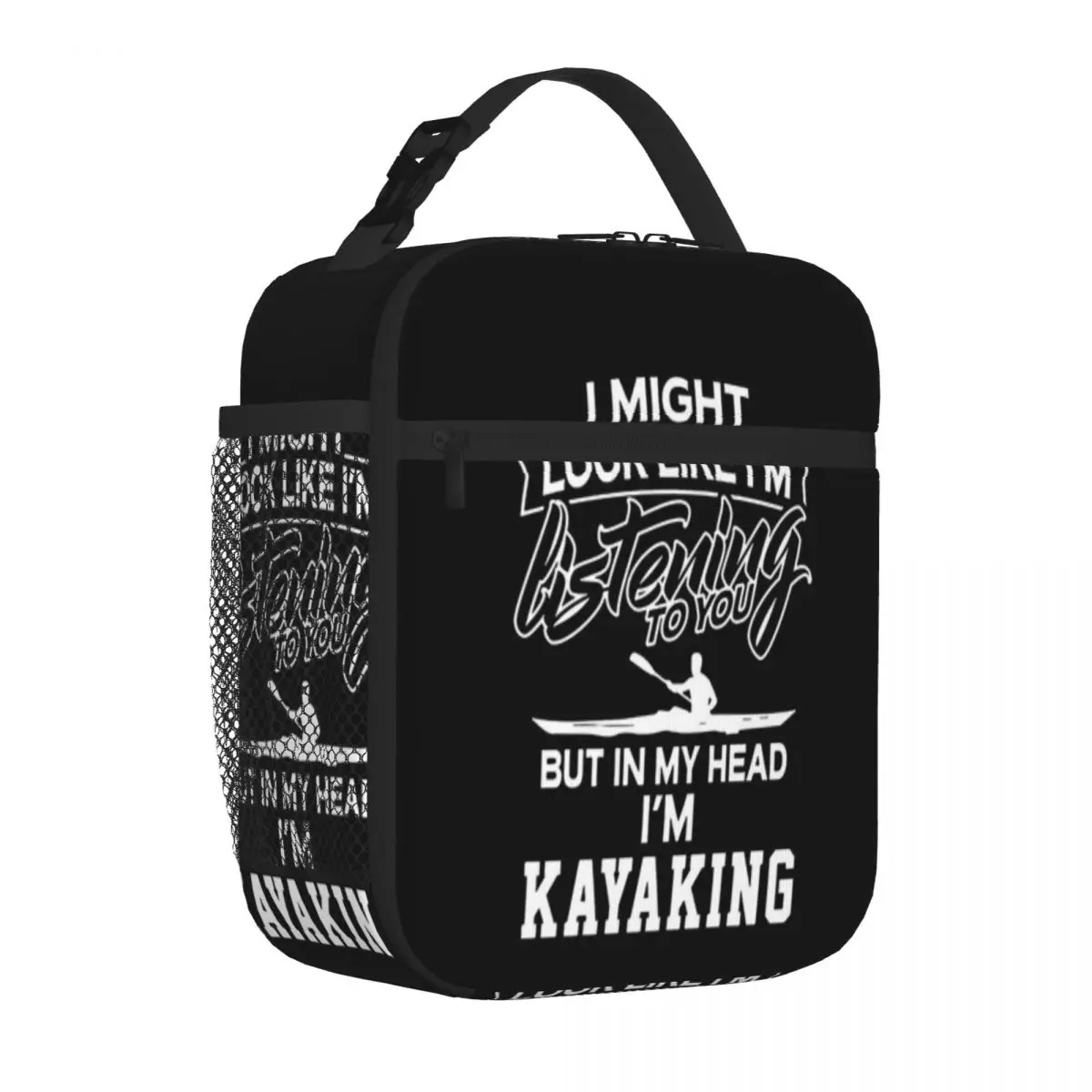 Hot Sale In My Head I M Kayaking Embossed Lunch Box Bag Fitness Snack Cooler Tote